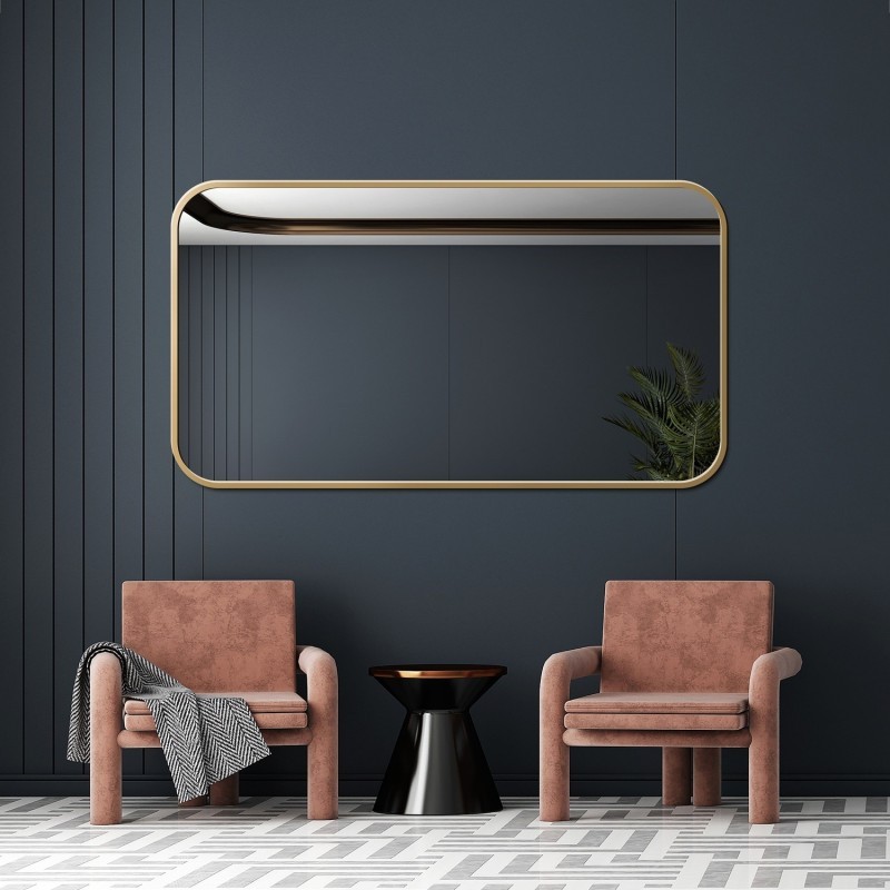 Miroir en MDF or cadre SLIM - GERDA - couleur du cadre au choix