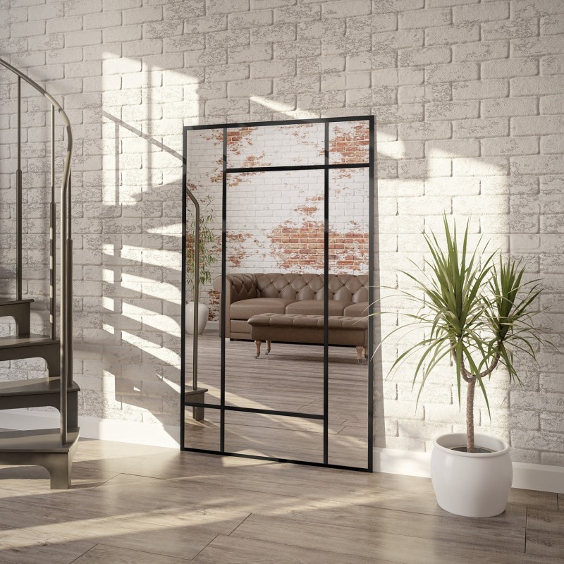 Miroir Loft avec meneaux - HEKTOR - couleur du cadre au choix