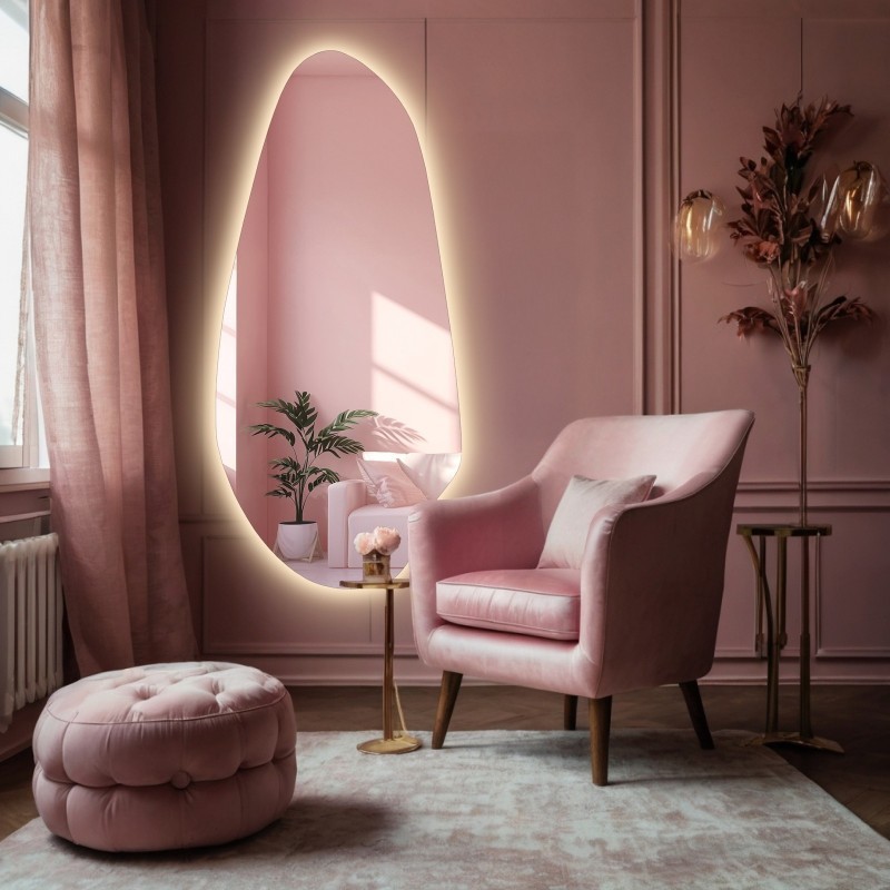 Miroir organique pour coiffeuse avec éclairage - JASPIS LED