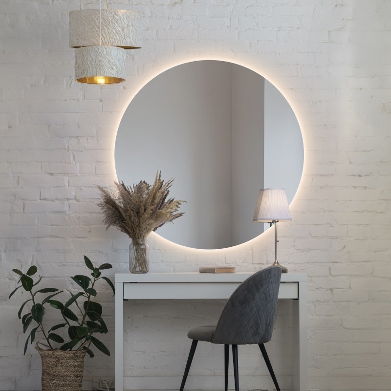 Miroir de salle de bain rond avec éclairage - CERCLE LED