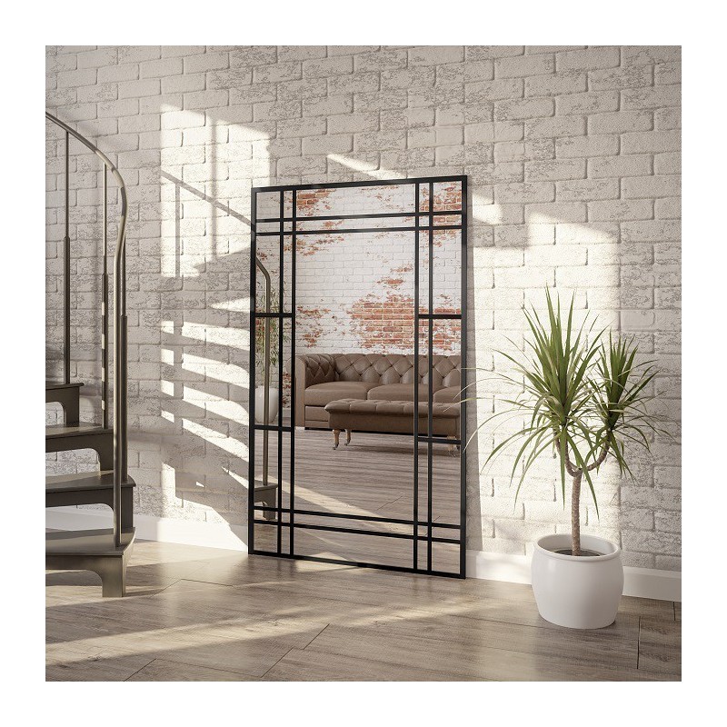 Miroir Loft avec meneaux - LINDON - couleur du cadre au choix