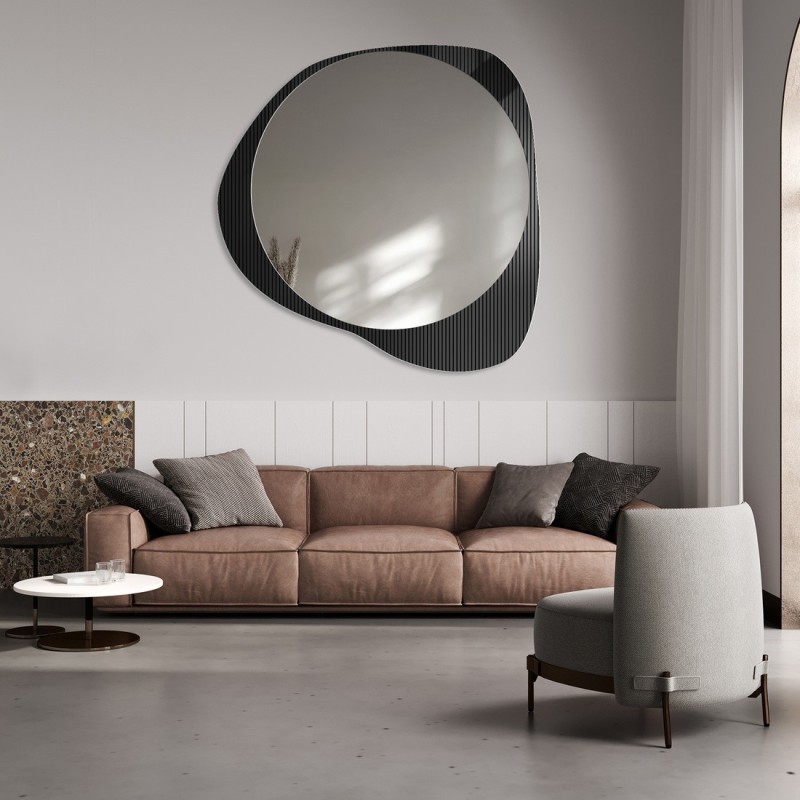 Miroir décoratif sur verre ornemental Estriado - LUXORA ELEGRA