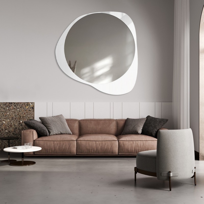 Miroir décoratif sur verre ornemental Estriado - LUXORA ELEGRA