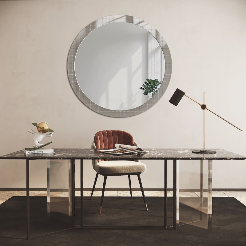 Miroir rond décoratif sur verre ornemental Master Flex - LUXORA FROSTED