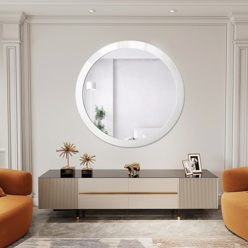 Miroir rond décoratif sur verre ornemental Visiosun Classic – LUXORA GLIMMER