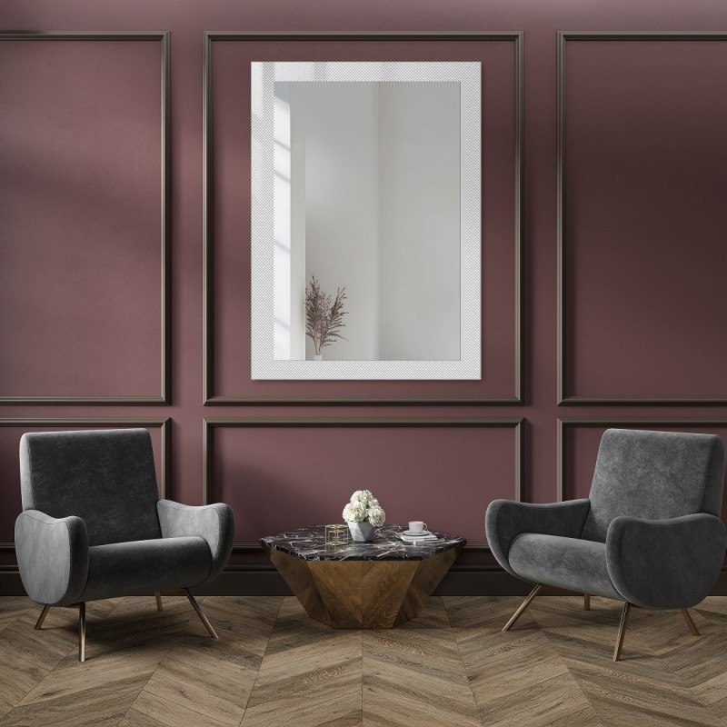 Miroir rectangulaire décoratif sur verre ornemental Master Point - LUXORA SOLEIL