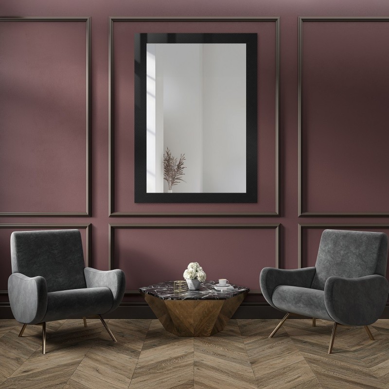 Miroir rectangulaire décoratif sur verre ornemental Master Point - LUXORA SOLEIL
