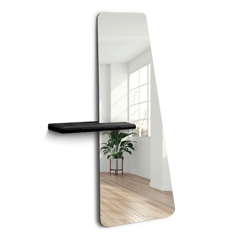 Miroir moderne irrégulier sur pied avec étagère - MATEO SHELF