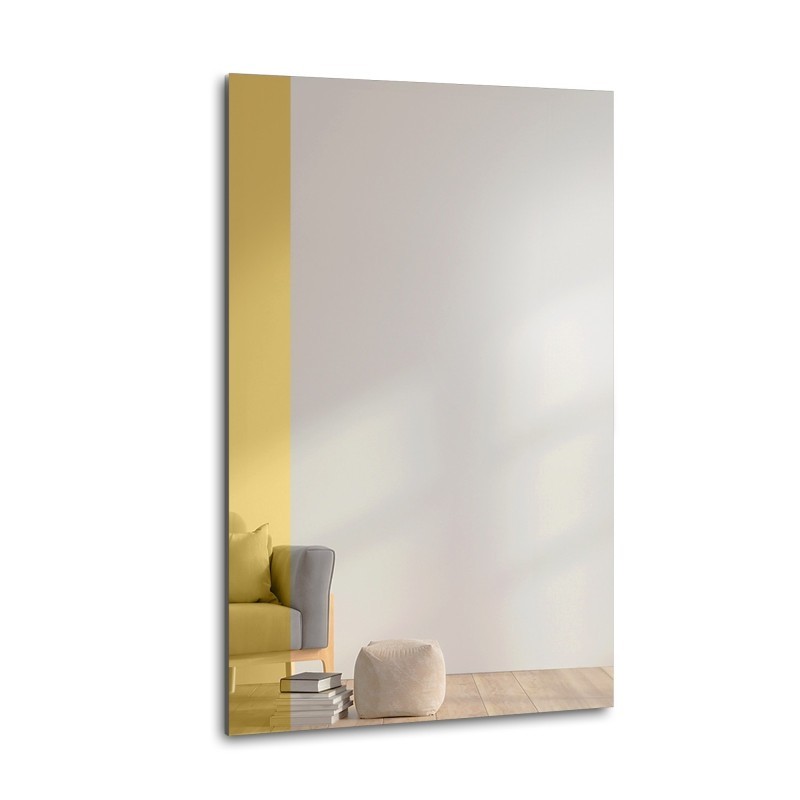 Grand miroir décoratif avec bande de brillance dorée - MORGAN