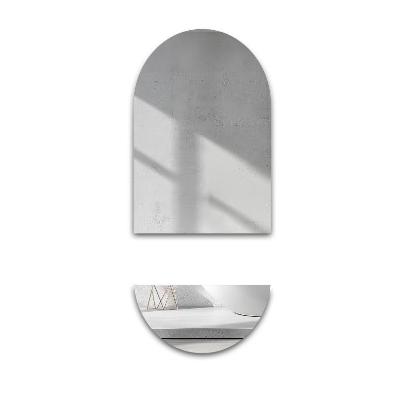 Miroir de salle de bains ovale en deux parties - NIKO