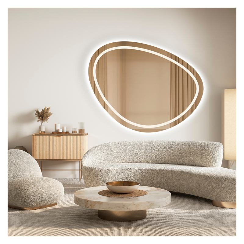 Miroir de salle de bain de forme irrégulière - OBSYDIAN LED II
