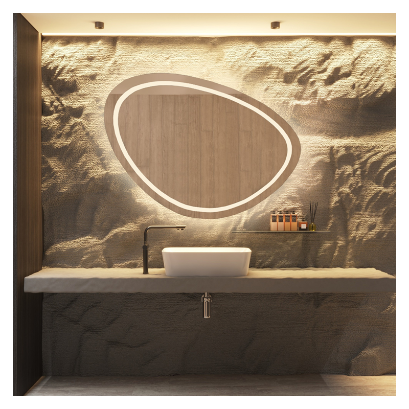 Miroir de salle de bain de forme irrégulière - OBSYDIAN LED II