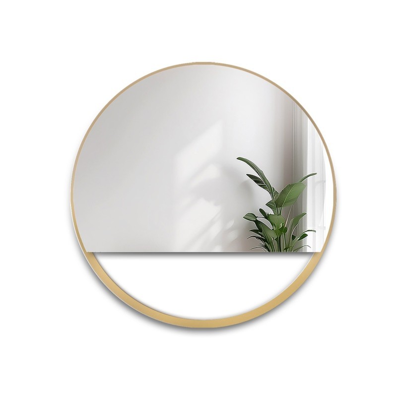 Miroir rond en MDF doré cadre SLIM avec espace libre - OLENA