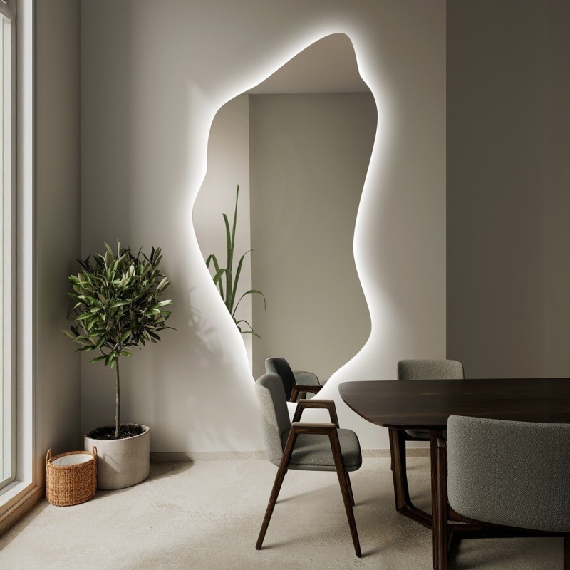 Miroir de forme irrégulière avec éclairage - PIENA LED