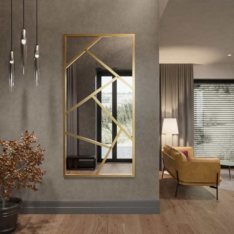 Miroir asymétrique avec croisillons en MDF  - WERO -  Couleur du cadre au choix