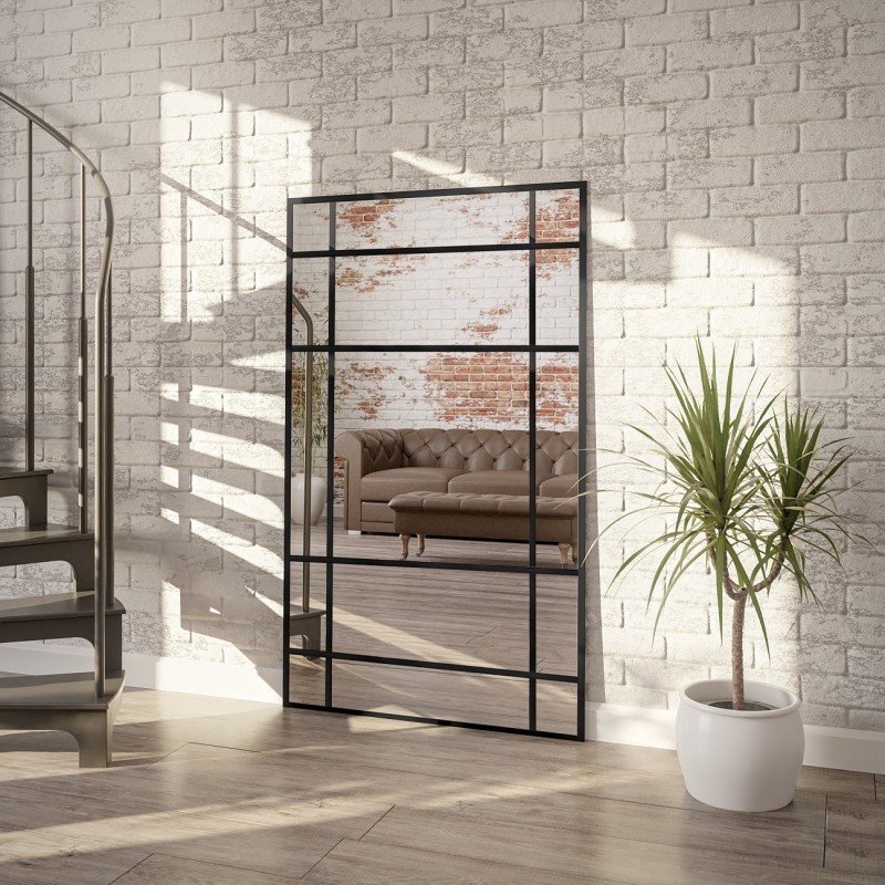 Miroir de loft avec meneaux - WILHELM - couleur du cadre au choix