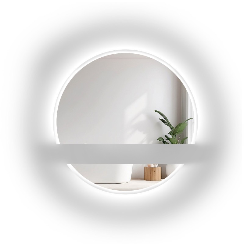 Miroir de salle de bains rond en deux parties avec éclairage WIRO LED II