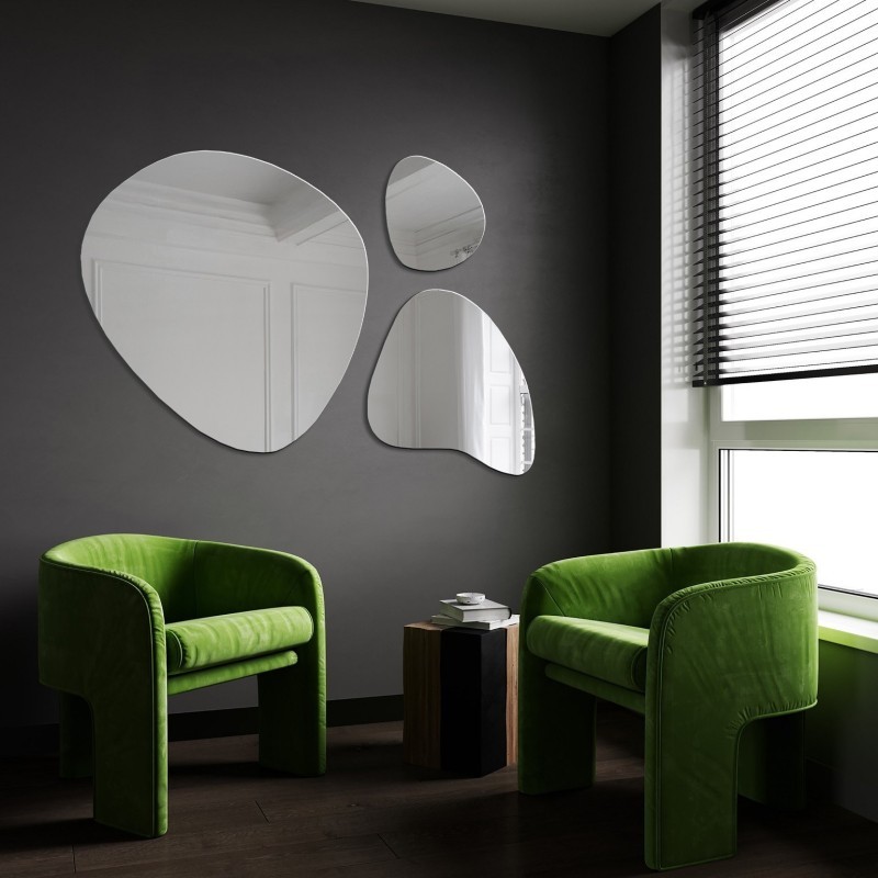 Set de trois miroirs de forme irrégulière - FLORA