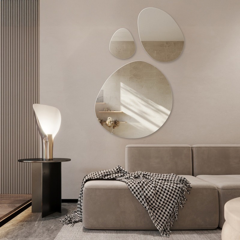 Set de trois miroirs décoratifs de forme organique - OPALIT