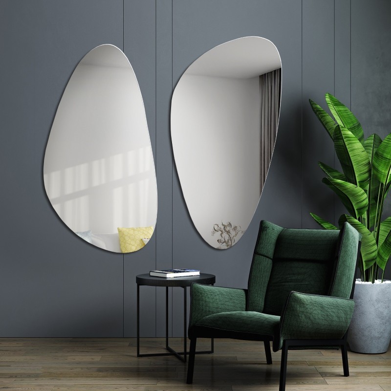 Set de deux miroirs de forme irrégulière - SELENIT