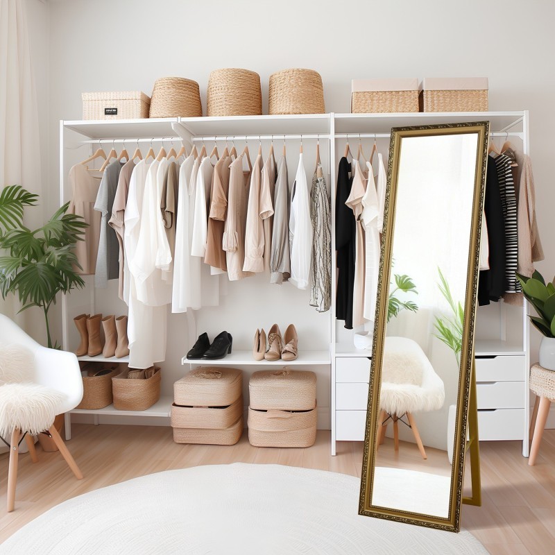Miroir sur pied dans un cadre en bois décoratif - 4001 - couleur du cadre au choix