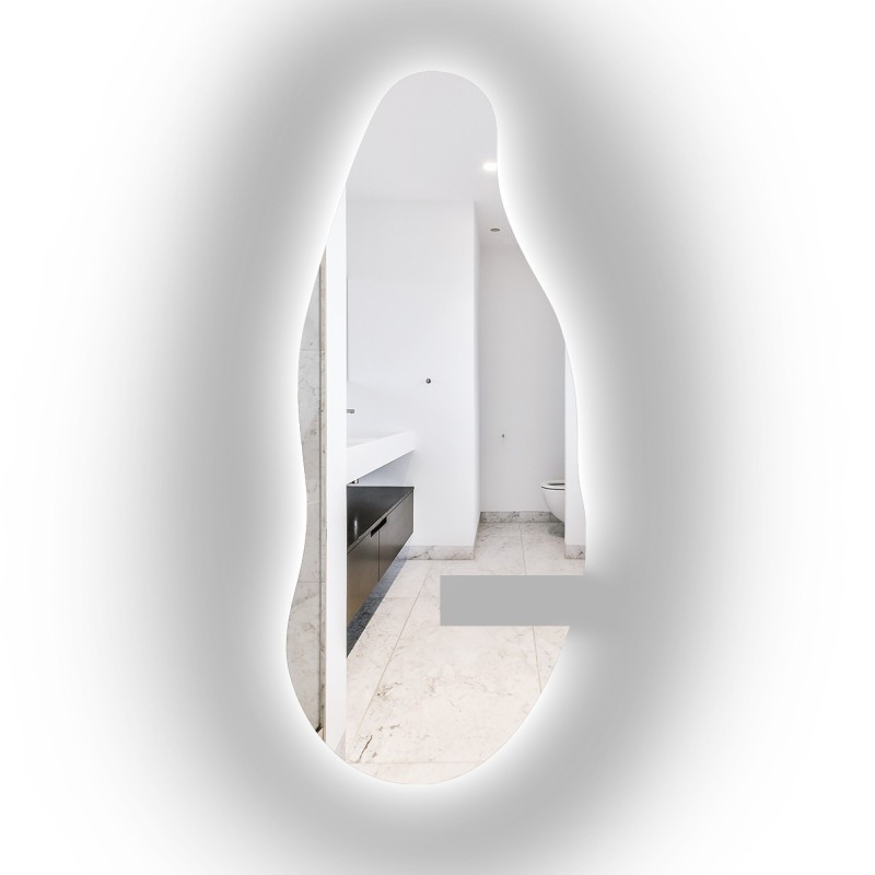 Miroir de forme irrégulière avec découpe d'armoire et éclairage - BARYT LED