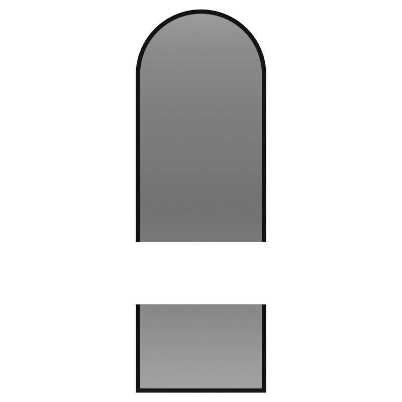 Miroir semi-ovale pour coiffeuse en mdf noir mat cadre en deux parties -BERDO- couleur du cadre au choix