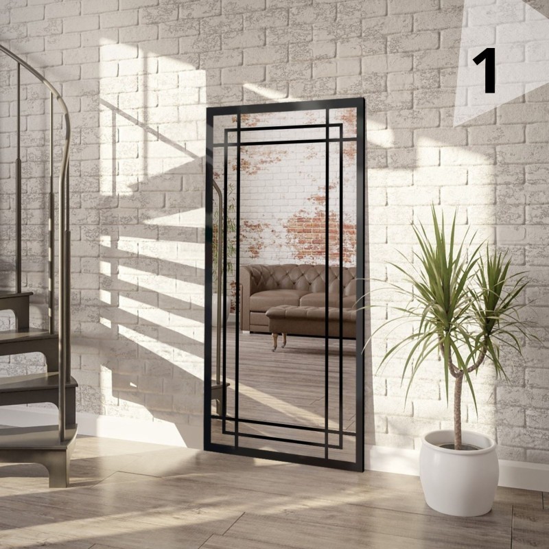 Miroir de loft avec meneaux - BERNARD - couleur du cadre au choix