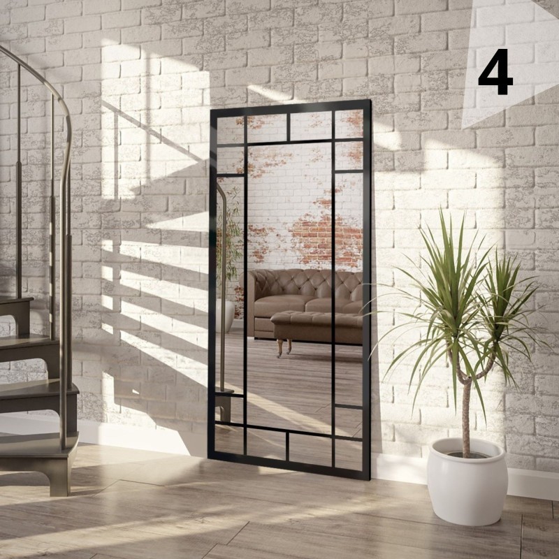 Miroir de loft avec meneaux - BERNARD - couleur du cadre au choix