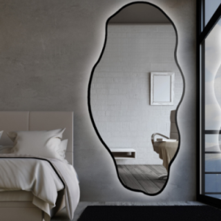 Miroir de forme organique dans un cadre avec éclairage - LOLIT IN LED FRAME