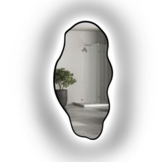 Miroir de forme organique dans un cadre avec éclairage - LOLIT IN LED FRAME