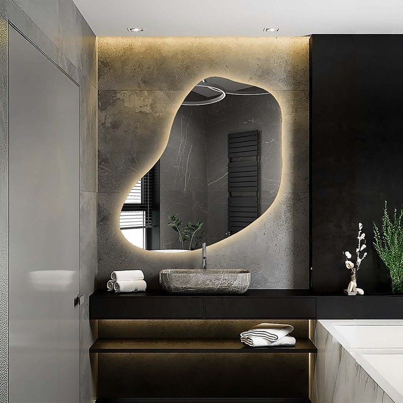 Miroir de forme organique avec éclairage - KWARC LED
