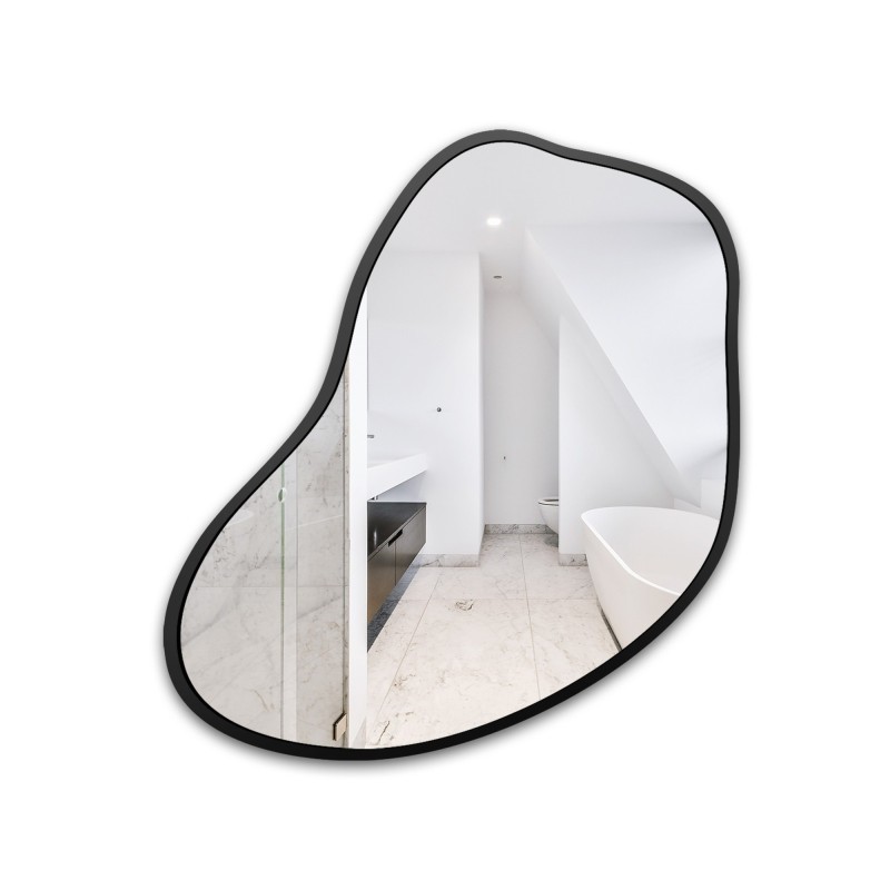 Miroir avec forme organique dans un cadre - KWARC UN CADRE