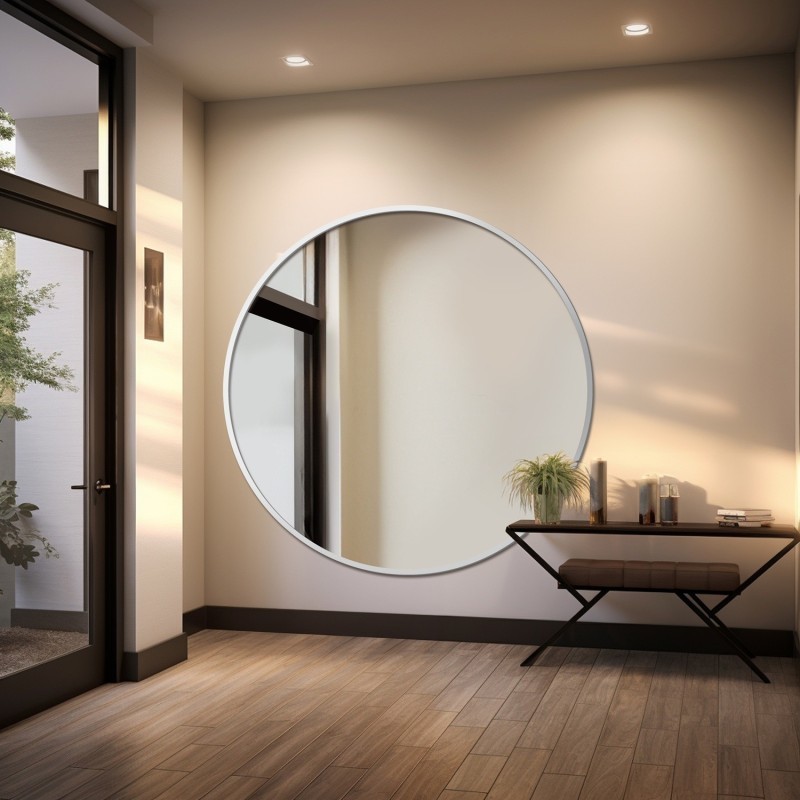 Miroir rond avec cadre en mdf noir mat - OTTO - couleur du cadre au choix