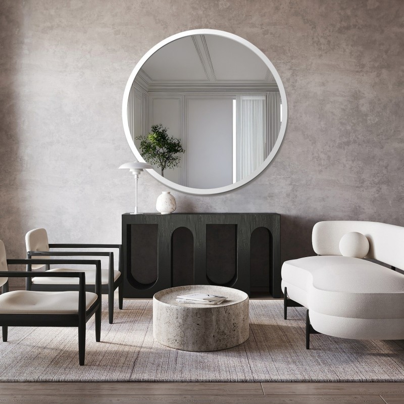Miroir rond avec cadre en mdf noir mat - OTTO - couleur du cadre au choix