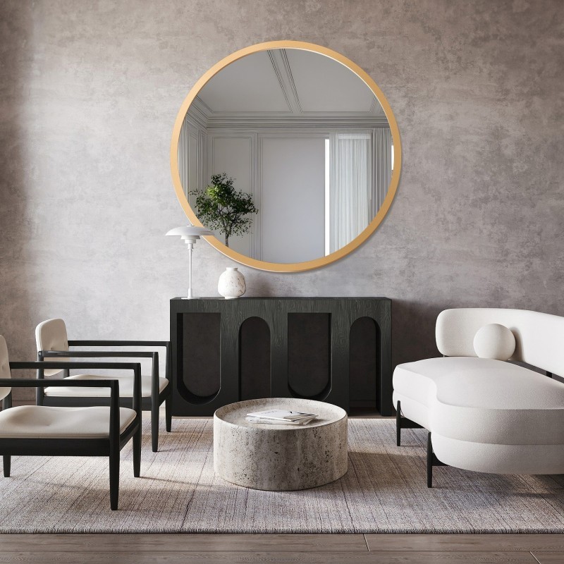 Miroir rond avec cadre en mdf noir mat - OTTO - couleur du cadre au choix