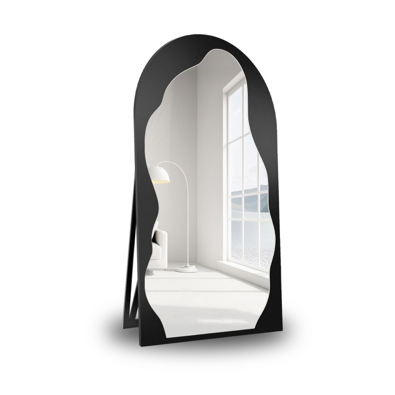 Miroir debout demi-ovale organique dans un cadre MDF - AURO 2 SUR PIED