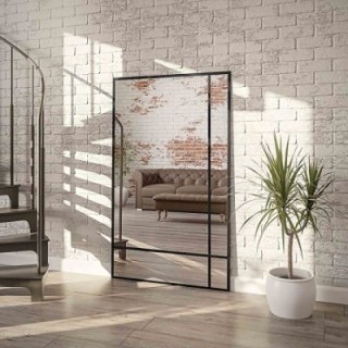 Miroir de loft avec meneaux - BARBARA - couleur du cadre au choix