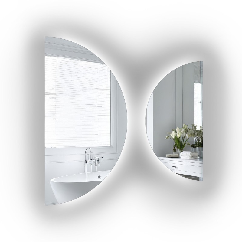 Jeu de miroirs semi-circulaires avec éclairage - ORBITAL LED