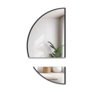 Miroir semi-circulaire en deux parties dans un cadre - DOPPIO IN A FRAME