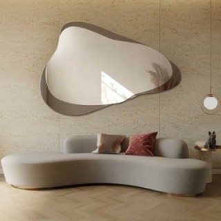 Miroir irrégulier sur une plaque de miroir brune – MOCHA MOKKA