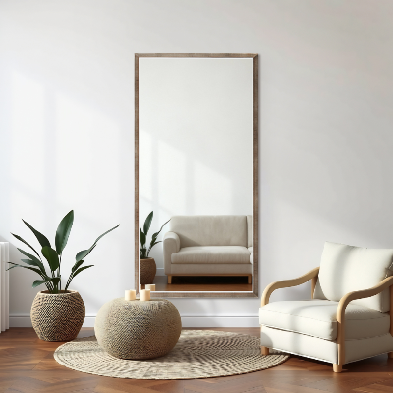 Miroir dans un délicat cadre décoratif en bois - 2801 - couleur du cadre au choix