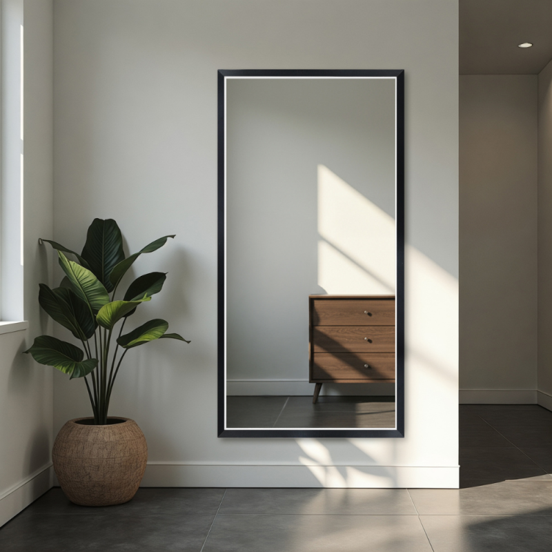 Miroir dans un délicat cadre décoratif en bois - 2801 - couleur du cadre au choix