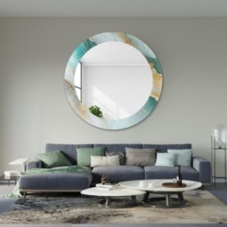 Miroir rond sur marbre vert – MARBLE BOSCARO