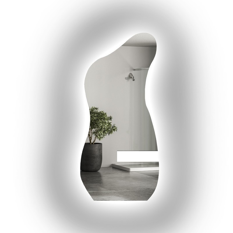 Miroir de forme irrégulière avec découpe d'armoire et éclairage - ANGELIT LED