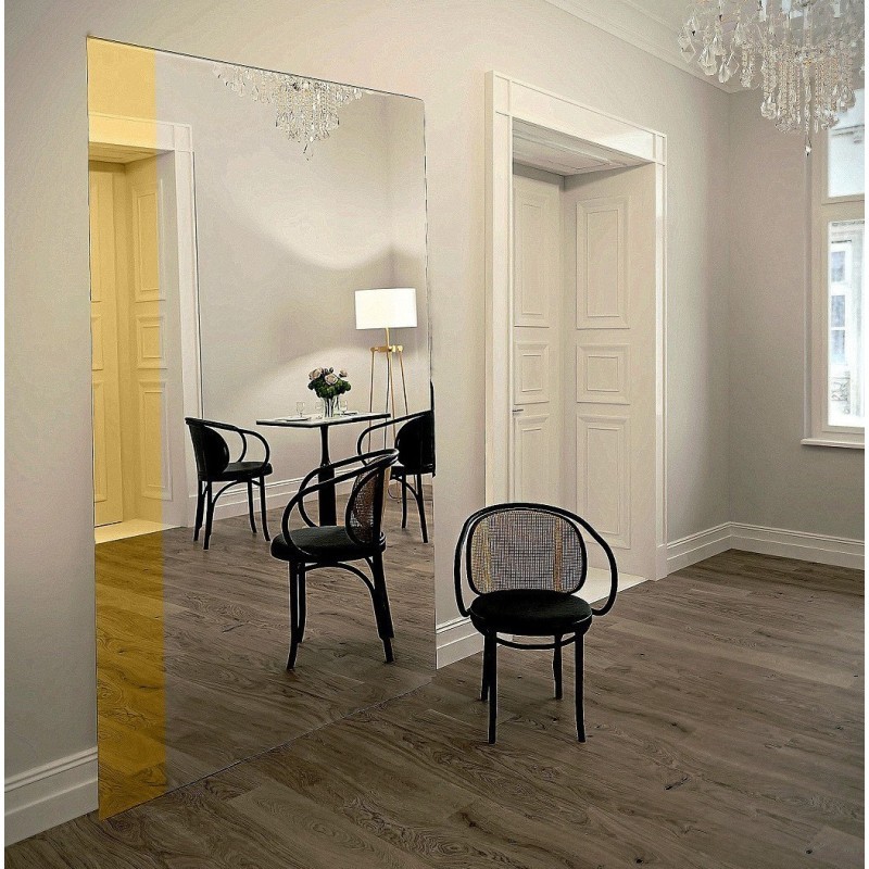 Grand miroir décoratif avec bande de brillance dorée - MORGAN