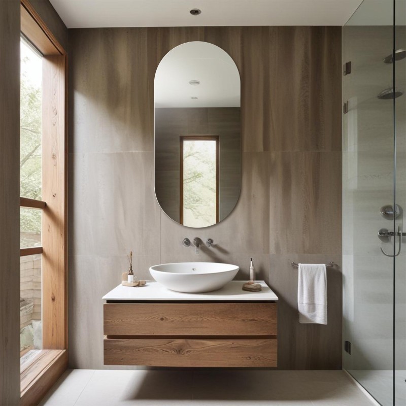 Miroir de salle de bains ovale - NIKO