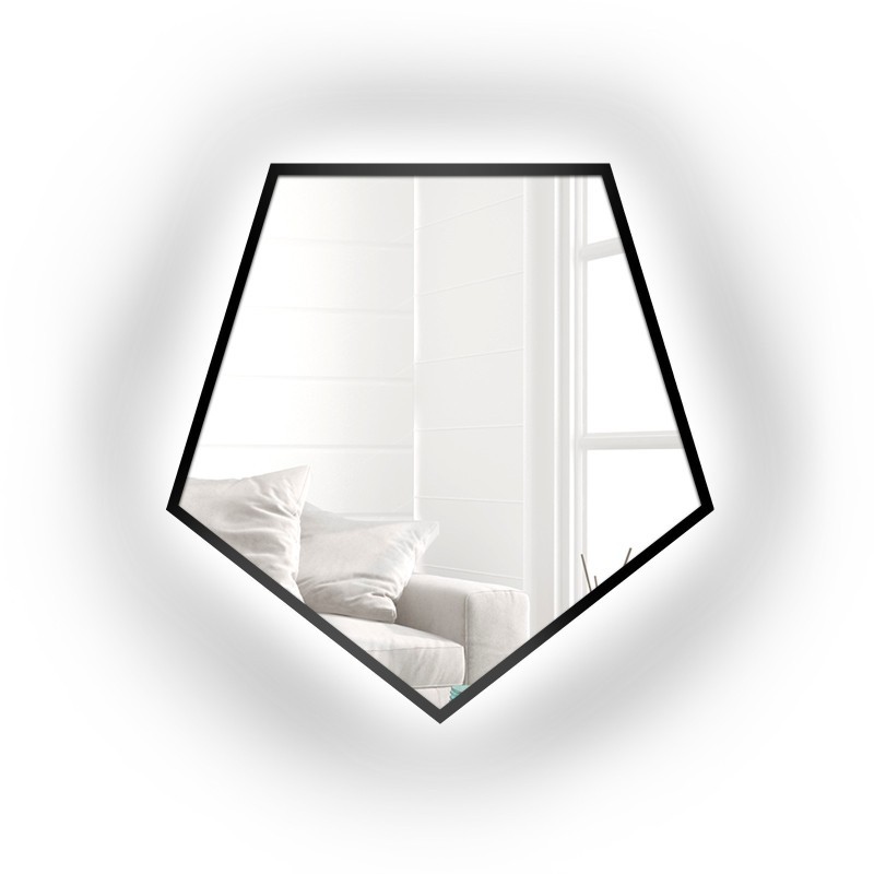 Miroir de forme géométrique dans un cadre avec éclairage - PENTA IN LED FRAME