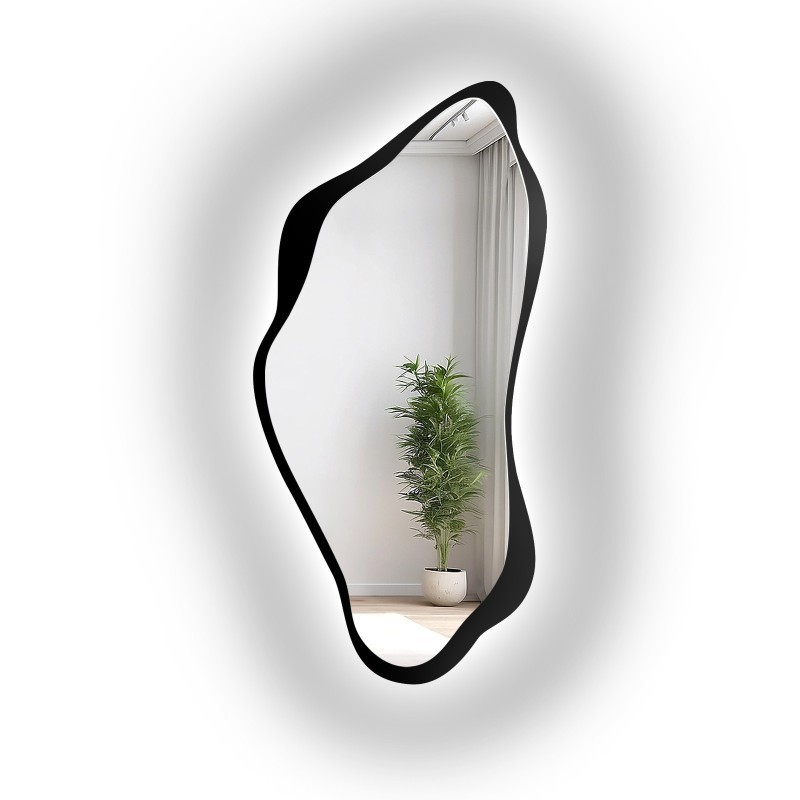 Miroir de forme irrégulière dans un cadre en mdf avec éclairage - PIENA IN LED FRAME