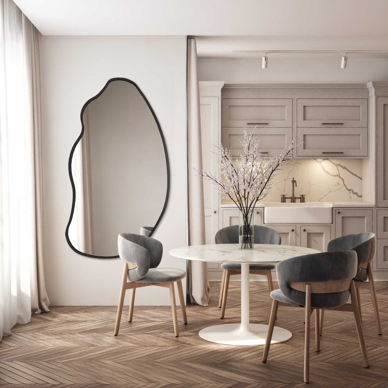 Miroir de forme organique dans un cadre - TOPAZ DANS UN CADRE